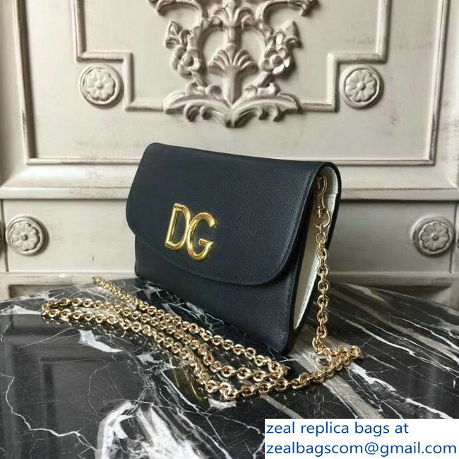 Dolce  &  Gabbana DG Chain Wallet Bag in Dauphine Calfskin Black 2018